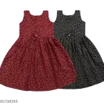 Trendy Girls Frocks & Dresses Red and Black