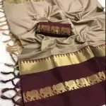 TRENDY ELPHANT COTTON SILK SAREE