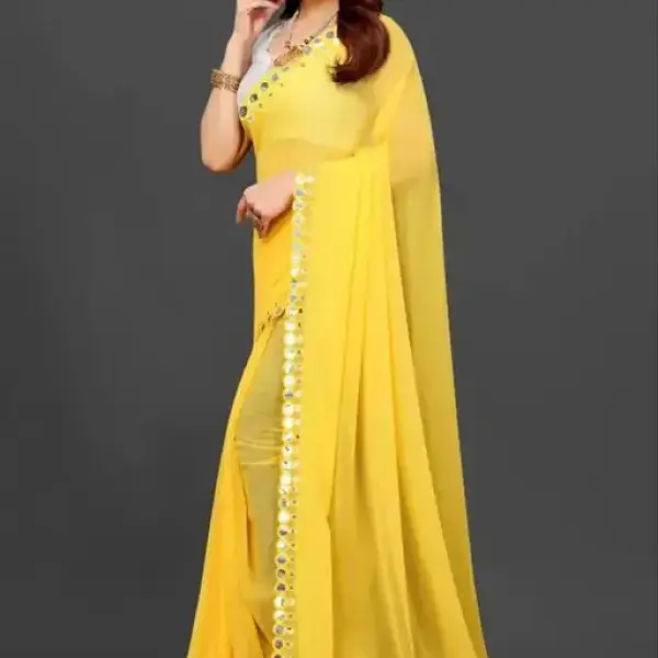  NEW FENCY GEORGETTE CUT WORK SAREE
