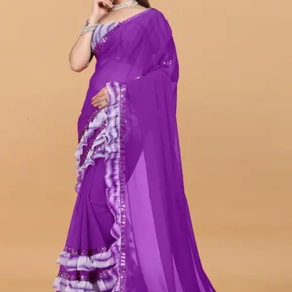Women's ruffle saree
