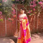  Nidhhi Wedding Look Should Banarasi Soft Lichi Silk Saree
