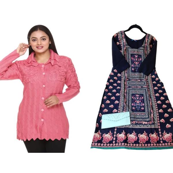 Women's Hoodie and Kurti Combo