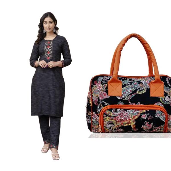 Women kurti set and bags (combo)
