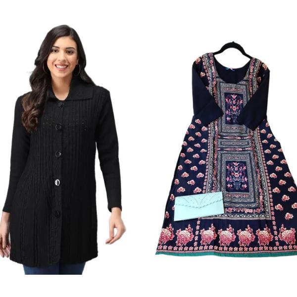Women's Hoodie and Kurti Combo