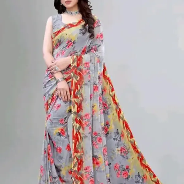  Fashionable Georgette Saree (Pack Of 2)