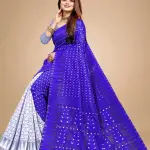  Cotton Linen Meenakari Jamdani Woven Saree