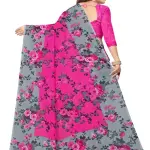 Dailywear Georgette Grey Printed Saree