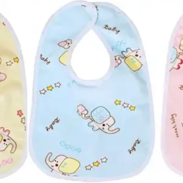Trend Waterproof and Quick Dry Baby Bibs Pack of 3 Multicolor