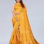  Women's Cotton Silk Lehriya Pattern Saree