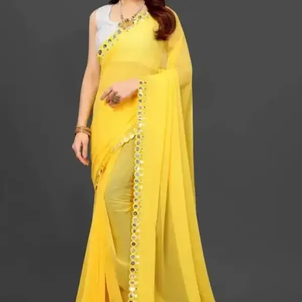  NEW FENCY GEORGETTE CUT WORK SAREE
