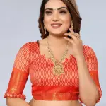  Women's Cotton Silk Lehriya Pattern Saree