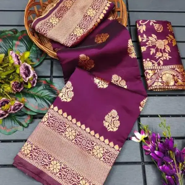  PURPLE COLOR CUTE SOFT AND LITCHI SILK SAREE