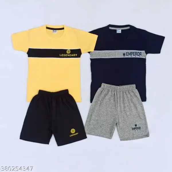 Boys T-shirt with Shorts YELLOW BLACK