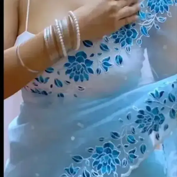 FLORAL EMBROIDERY WORK SAREE