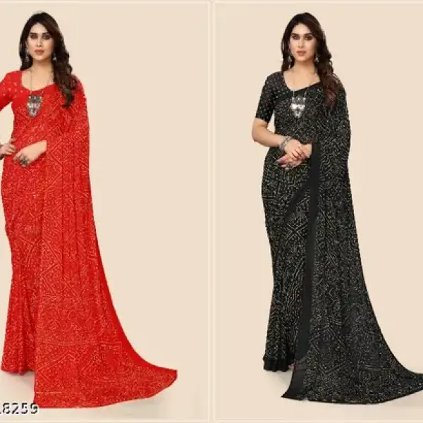  Fashionable Georgette Saree (Pack Of 2)