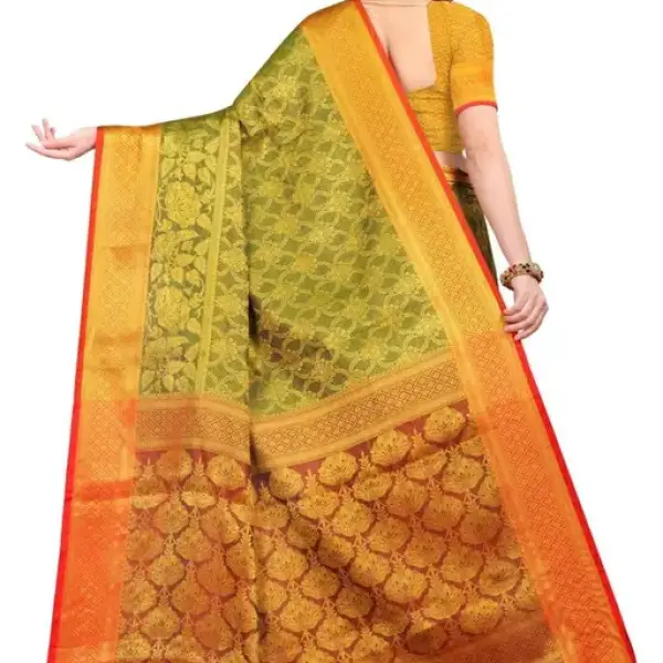  Banarasi Banarasi Silk Green Jacquard Saree