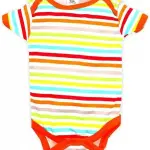 100% Cotton Baby Bodysuit Short Sleeve Half Romper Pack of 3 orange