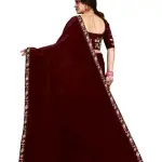 Velvet Embroidery Border Saree