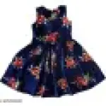 Girls Frock Blue and White