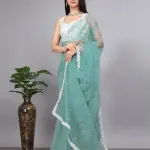 Women's SUPERNET BEADS AND STONE SAREE