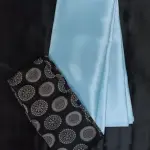 Sana Silk Satin Silk Aqua Blue Embroidered Saree