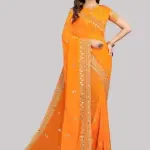 EMBROIDERY MIRROR SAREE