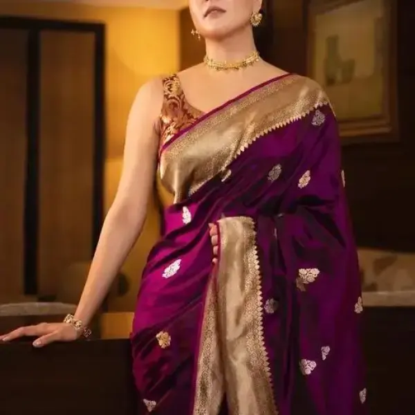  PURPLE COLOR CUTE SOFT AND LITCHI SILK SAREE