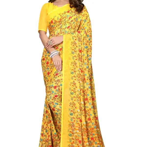 Women's Desinger Printed Trendy Georgette Saree