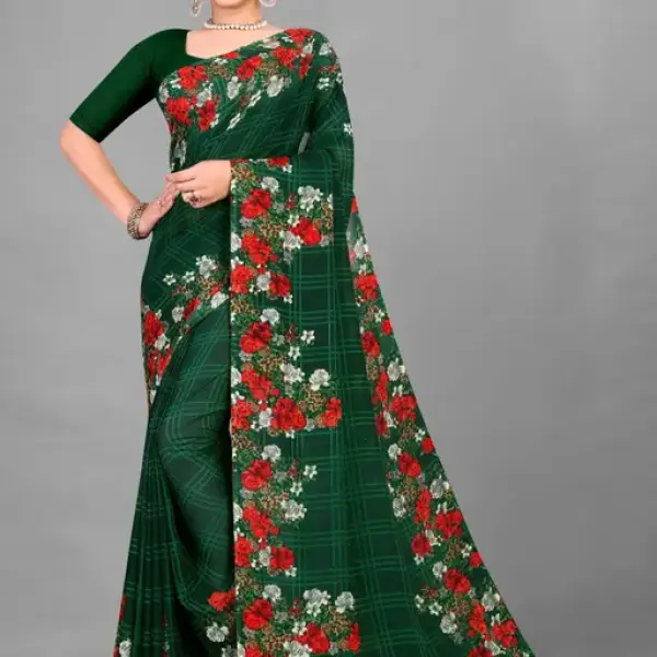 Georgette Floral Printed Daily Wear Sarees