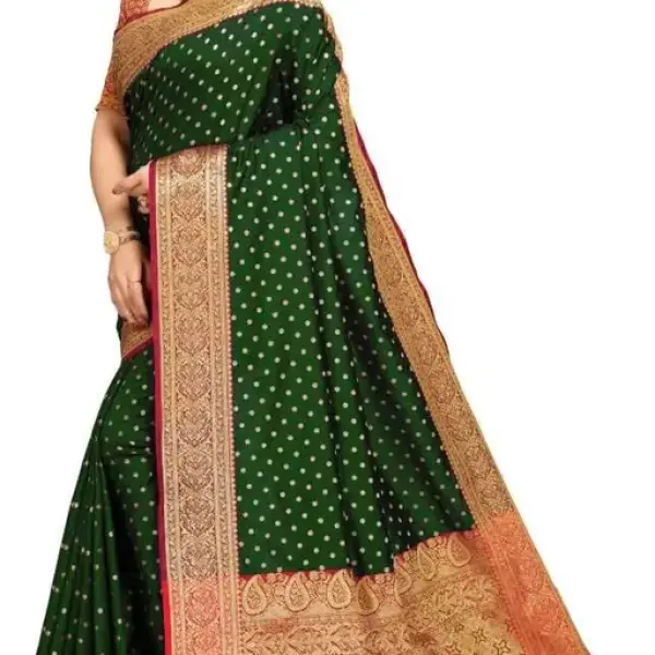  Banarasi Banarasi Silk Green Jacquard Saree