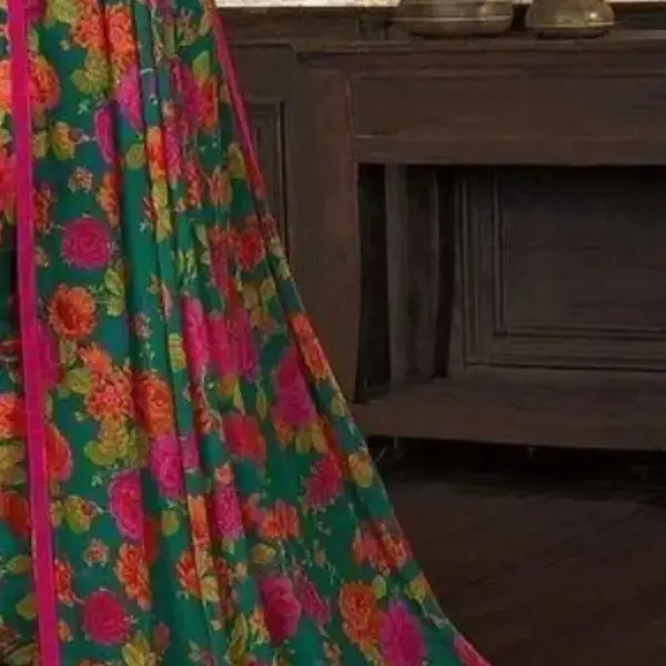 Georgette Green Saree