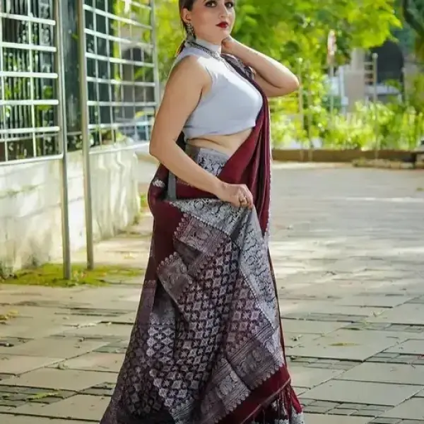  Silk sky Saree