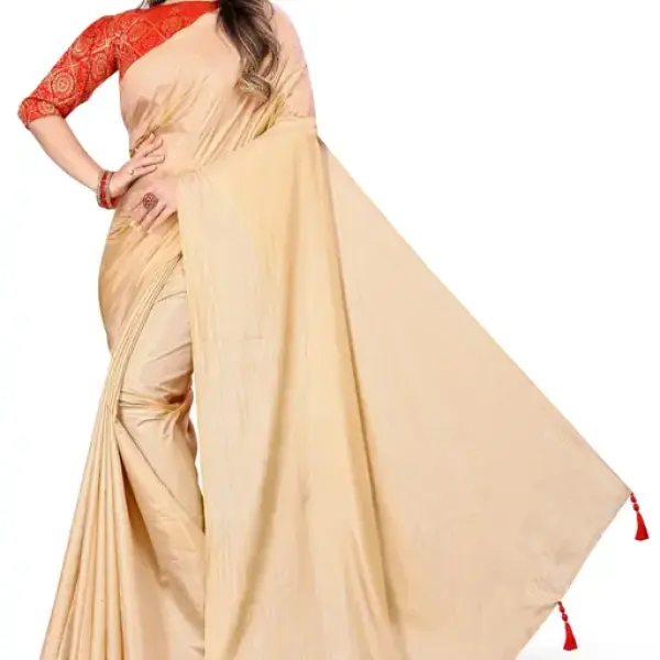 Viv Fashion Plain Bollywood Style Sana Silk Saree