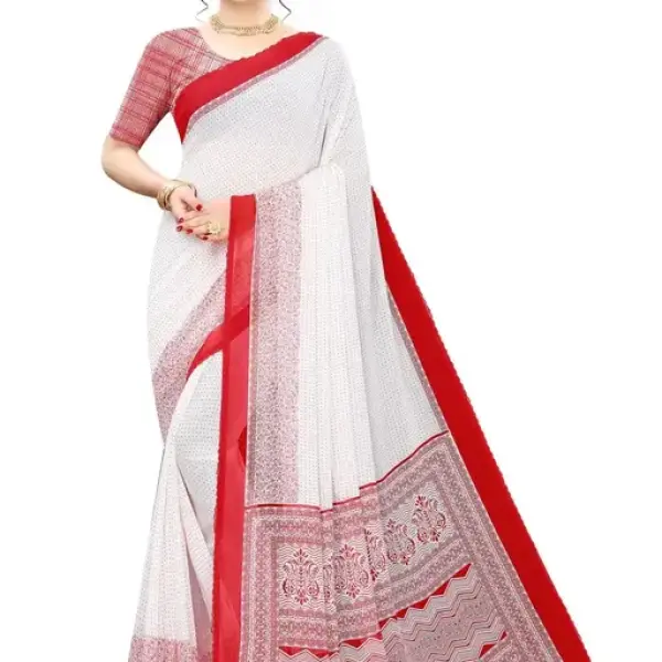  Beautiful! Designer Printed Georgette Saree