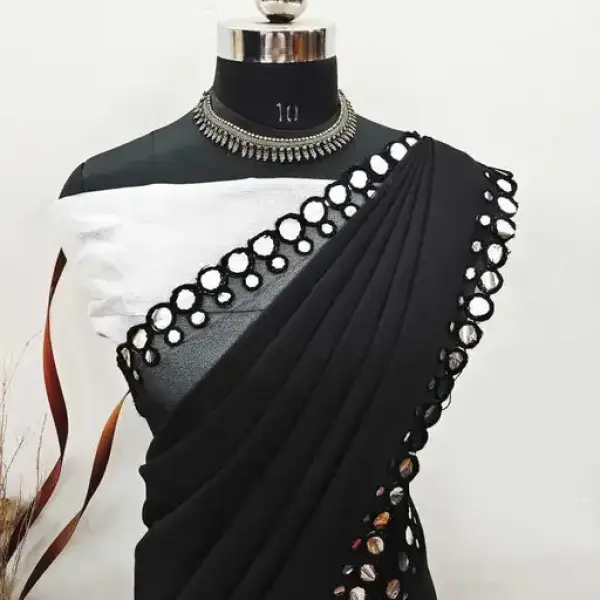 NEW FENCY GEORGETTE CUT WORK SAREE