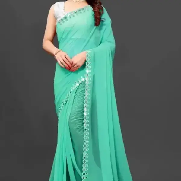  NEW FENCY GEORGETTE CUT WORK SAREE