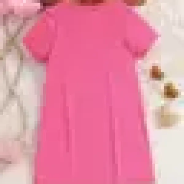 Girls Crew Neck Casual T-shirt Dress (PACK OF 2)