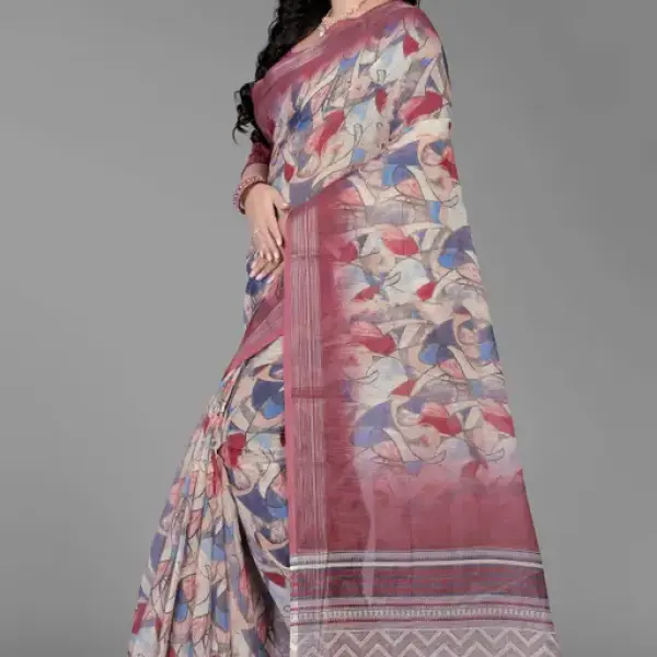 Premium Linen Cotton Stylish Saree