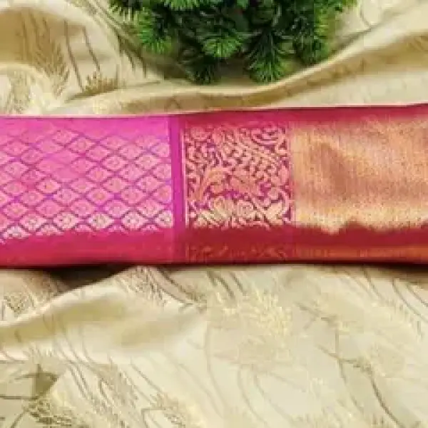 Kanjeevram banarasi pure silk satin broder saree