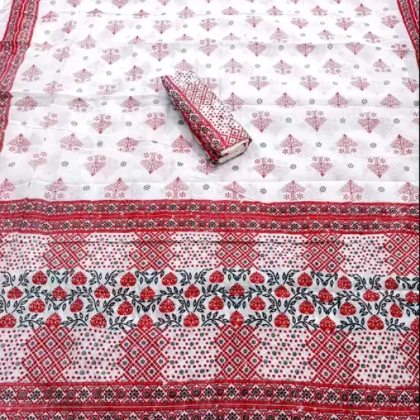  Mekhla chado cotton print mekhla sador