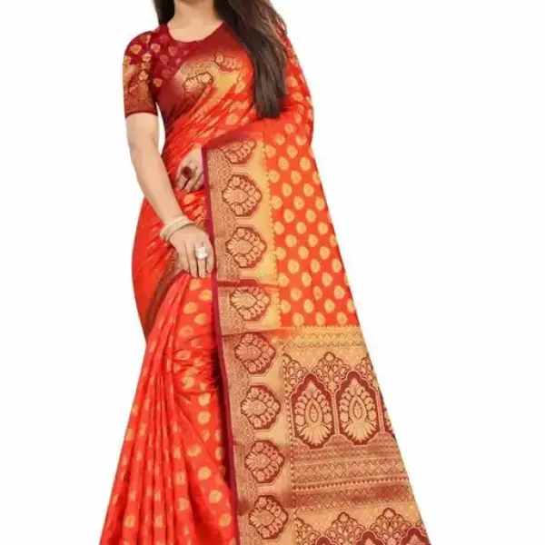 Women's cotton silk multicolour Saree