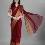 Plain chiffon saree