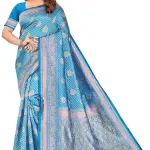 Woman Banarasi Silk Blend Fancy Jacquard Saree