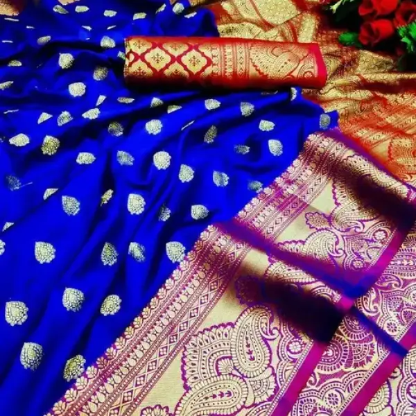 Woven Printed Zari Banarasi Jacquard Saree