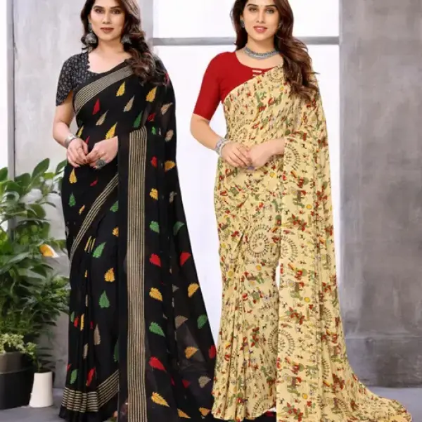  Combo Saree, Daily Wear Georgette Sarees