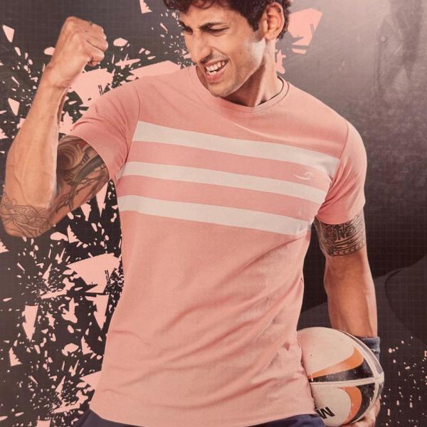 SPORTZFIT   ROUND NECK  T SHIRT Pink and Yellow