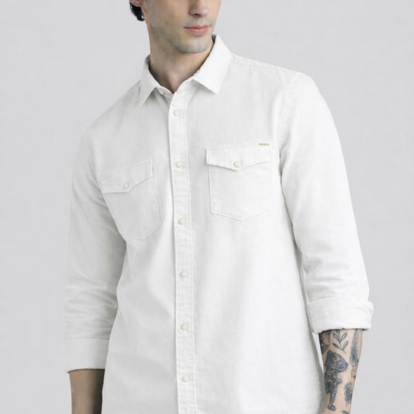 Casual Shirts for Men with Spread Collar, Full Sleeves