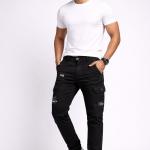 Men's Denim Cotton Cargo Jeans