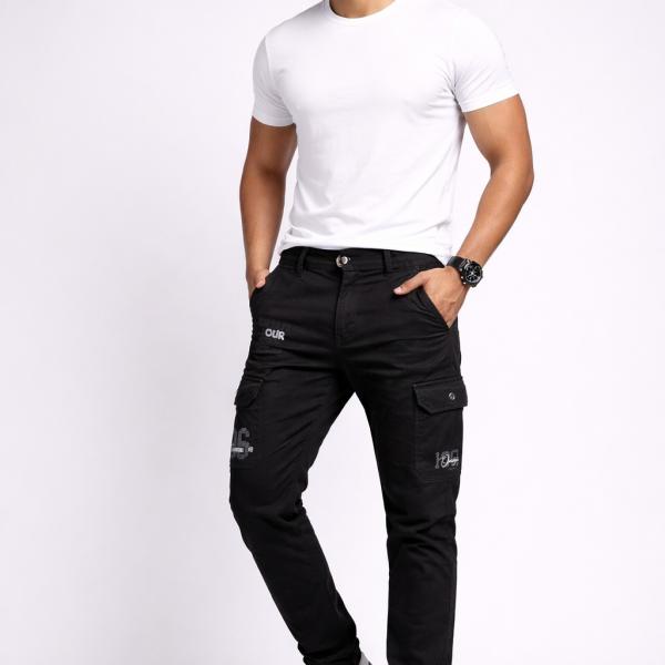 Men's Denim Cotton Cargo Jeans