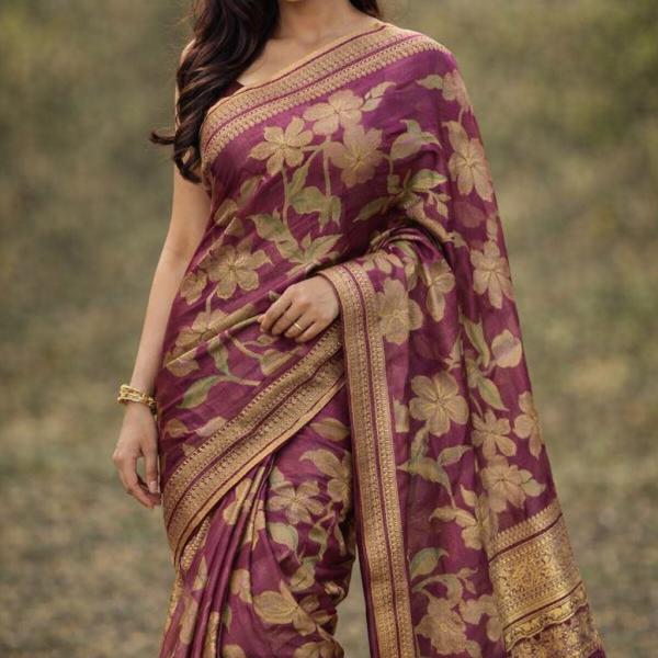 Women's Floral Printed Georgette Saree